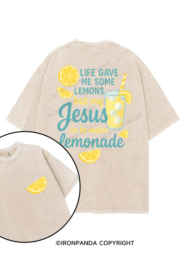 LIFE GAVE ME SOME LEMONS BUT MY JESUS HE BE MAKIN' LEMONADE printed Gym Shirt