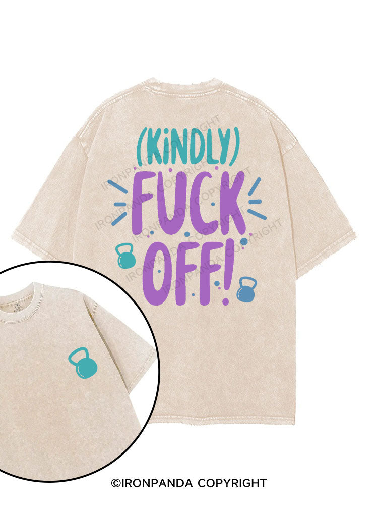 KINDLY FUCK OFF! printed Gym Shirt
