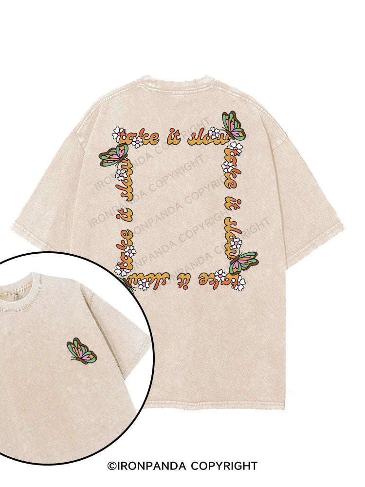TAKE IT SLOW printed Gym Shirt