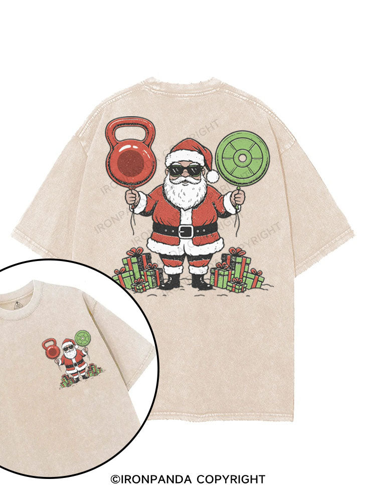 HO HO HOLD THE GAINS! printed Gym Shirt