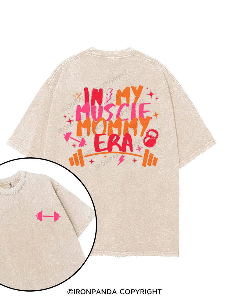 IN MY MUSCLE MOM ERA printed Gym Shirt