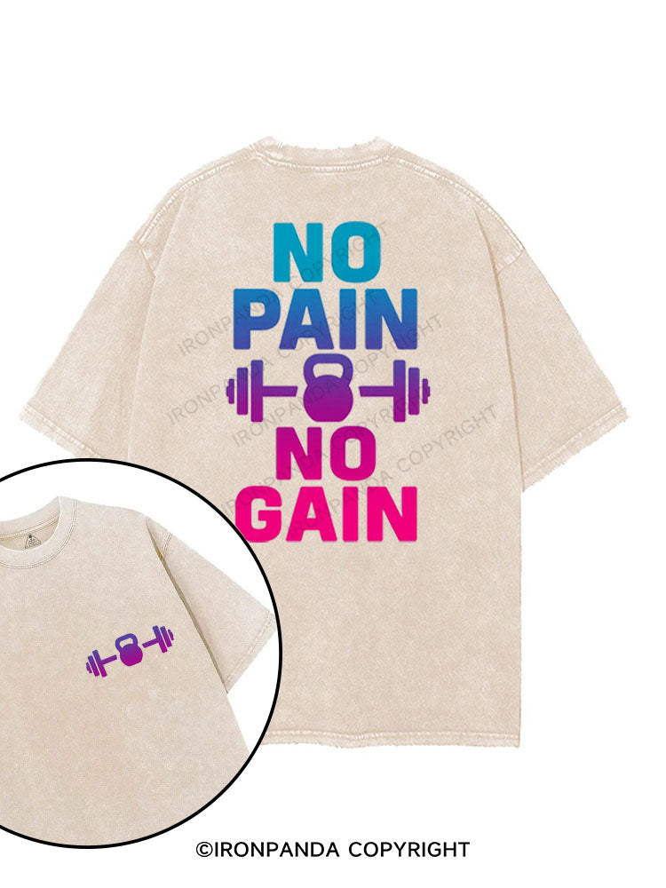 NO PAIN NO GAIN printed Gym Shirt