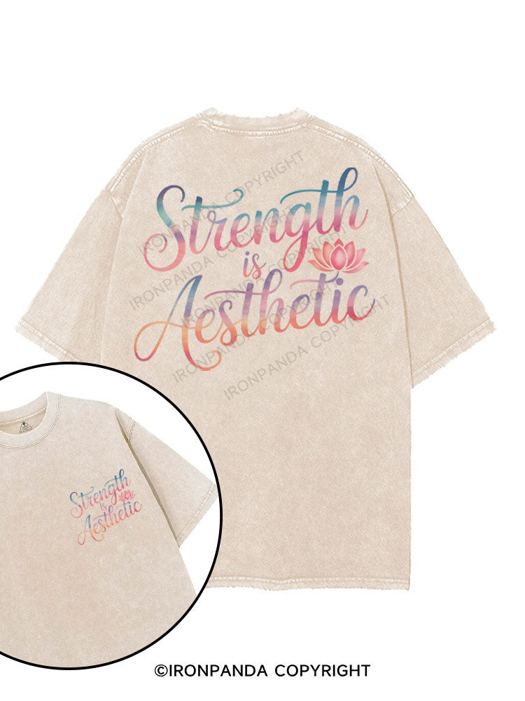 STRENGTH IS AESTHETIC printed Gym Shirt