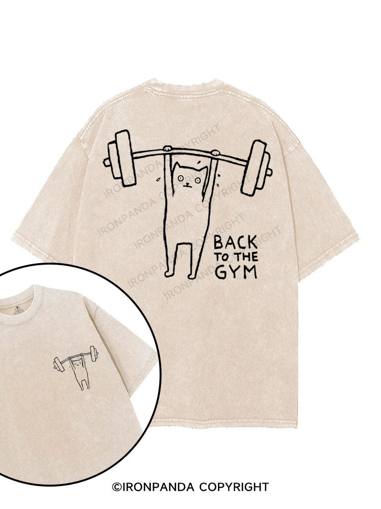 BACK TO THE GYM CAT printed Gym Shirt