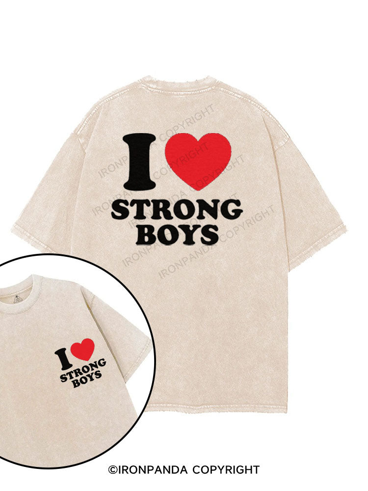 I ❤ STRONG BOYS printed Gym Shirt