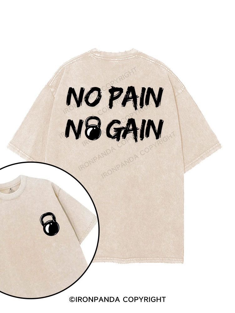 NO PAIN NO GAIN printed Gym Shirt