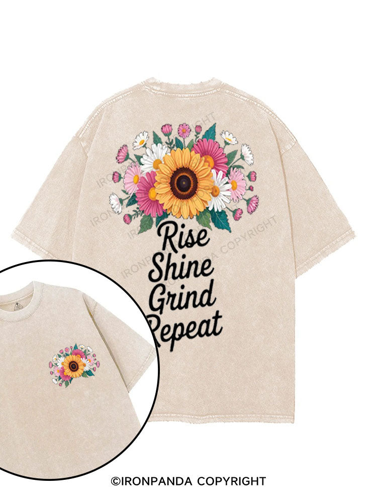 RISE SHINE GRIND REPEAT printed Gym Shirt