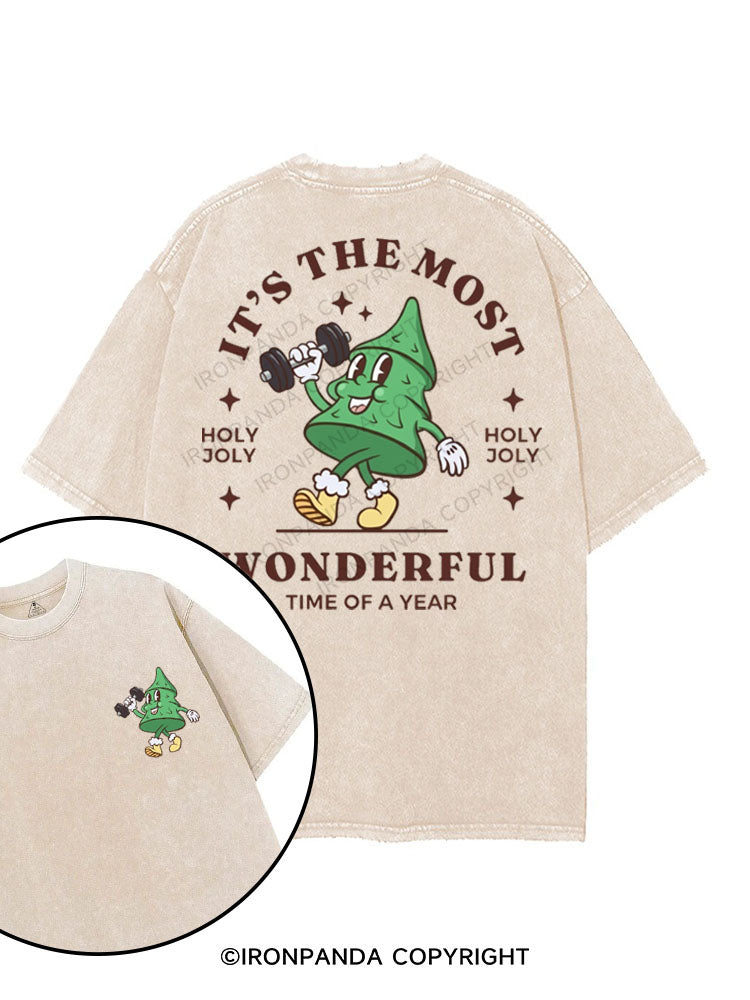 IT'S THE MOST WONDERFUL TIME OF A YEAR printed Gym Shirt
