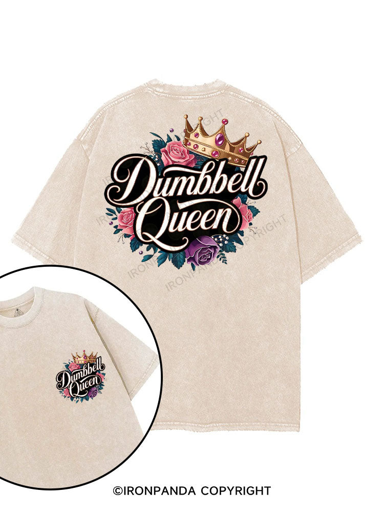 DUMBBELL QUEEN printed Gym Shirt