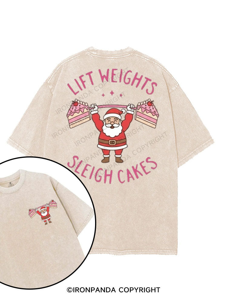 LIFT WEIGHTS SLEIGH CAKES printed Gym Shirt