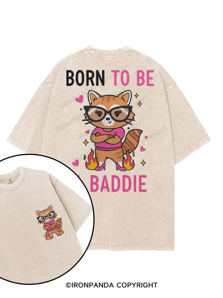 BORN TO BE A BADDIE printed Gym Shirt