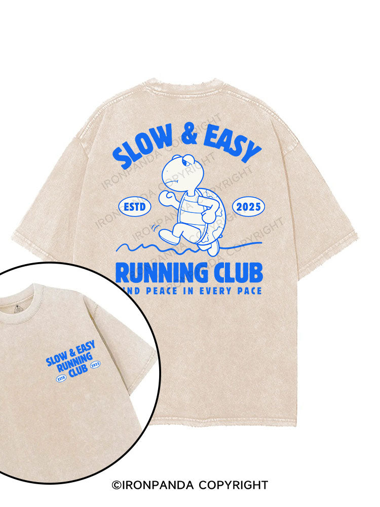 SLOW & EASY RUNNING CLUB FIND PEACE IN EVERY PACE printed Gym Shirt