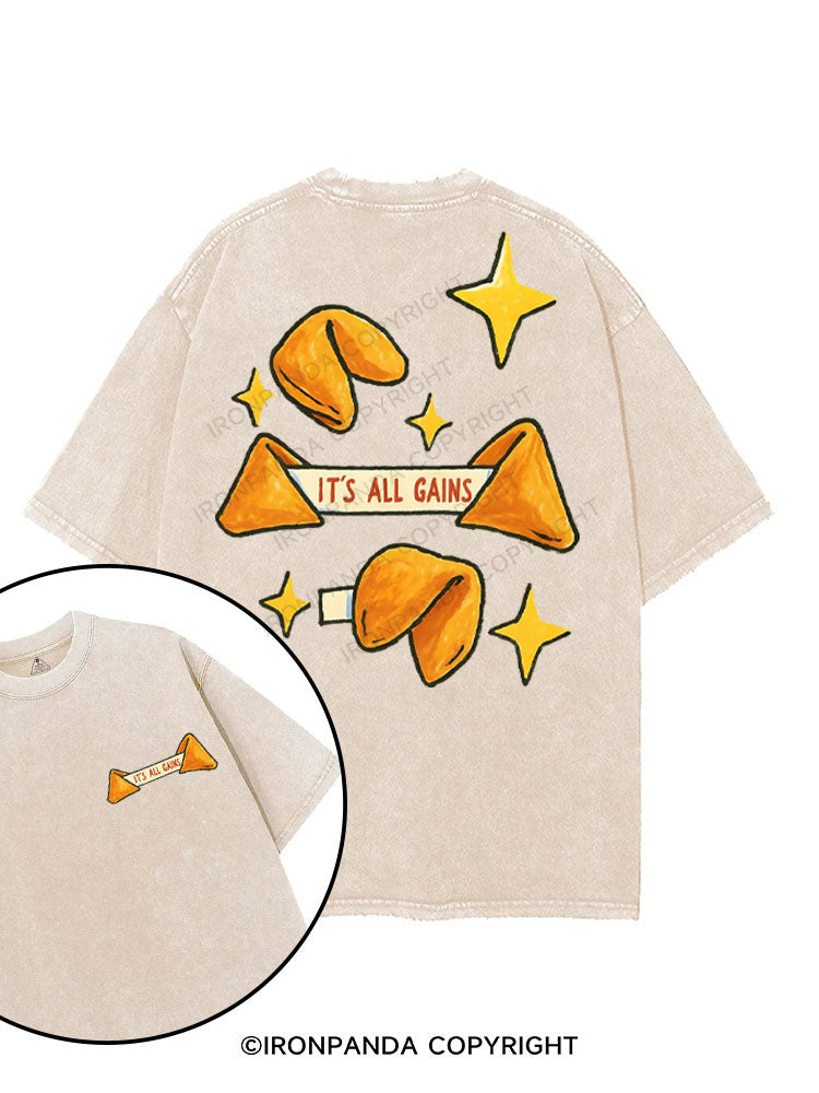 IT'S ALL GAINS printed Gym Shirt