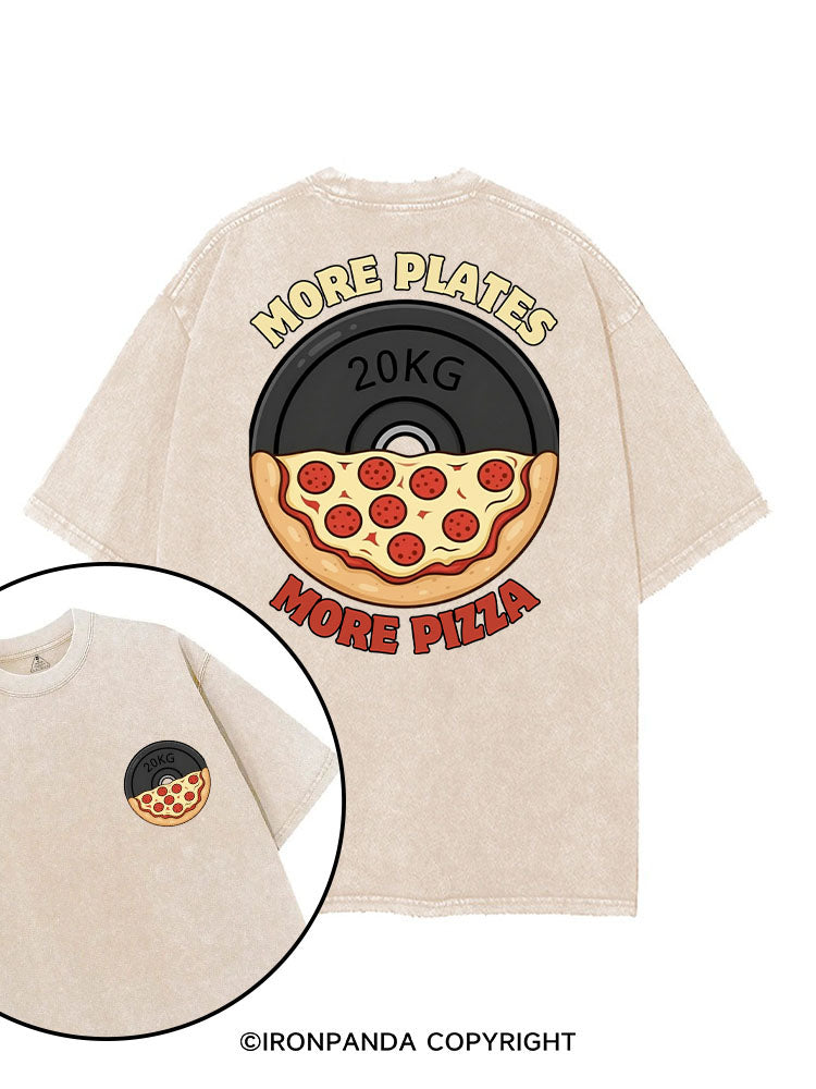 MORE PLATES MORE PIZZA printed Gym Shirt