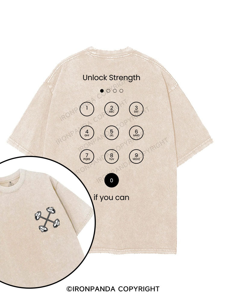 UNLOCK STRENGTH IF YOU CAN printed Gym Shirt