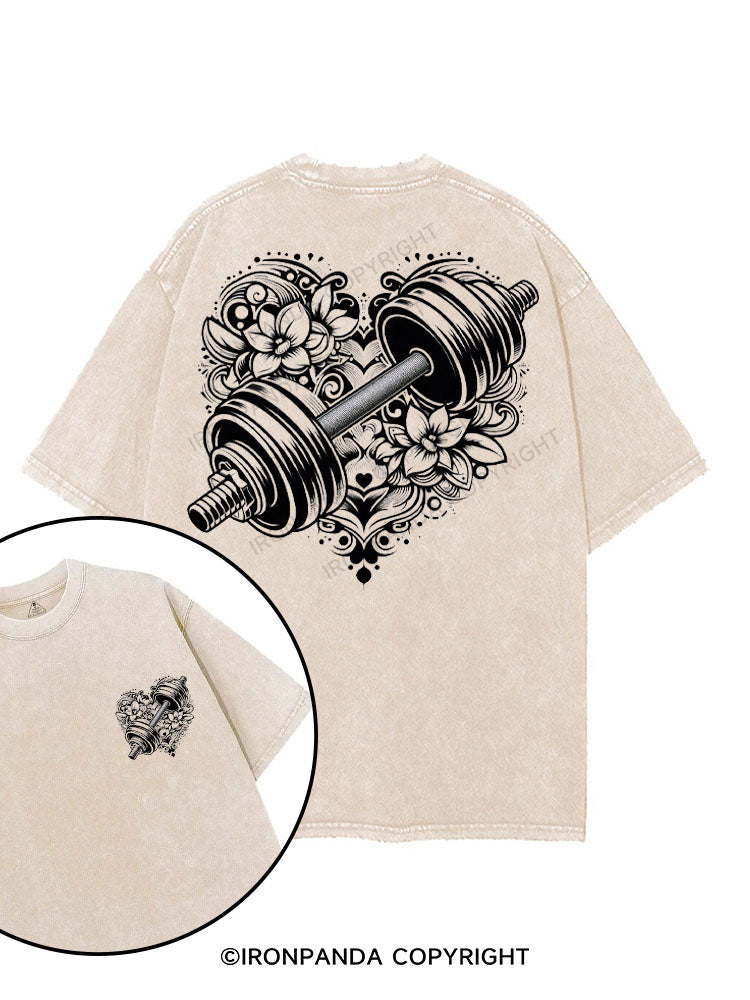 BARBELLS IN BLOOM printed Gym Shirt