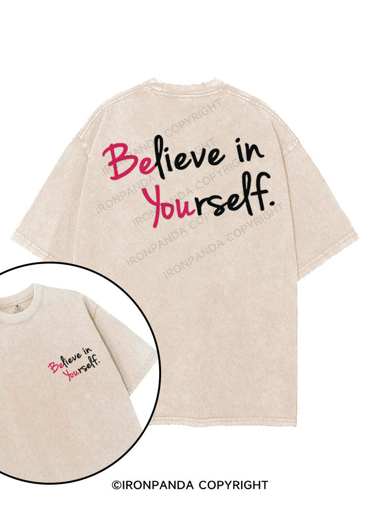 BELIEVE IN YOURSELF printed Gym Shirt