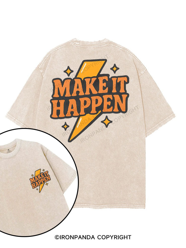 MAKE IT HAPPEN printed Gym Shirt