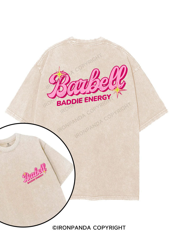 BARBELL BADDIE ENERGY printed Gym Shirt