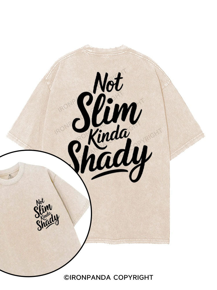 NOT SLIM KINDA SHADY printed Gym Shirt