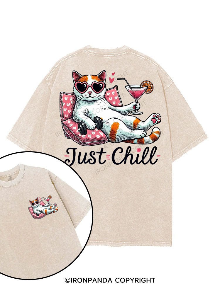 JUST CHILL printed Gym Shirt