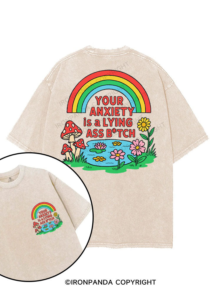 YOUR ANXIETY IS A LYING ASS BITCH printed Gym Shirt
