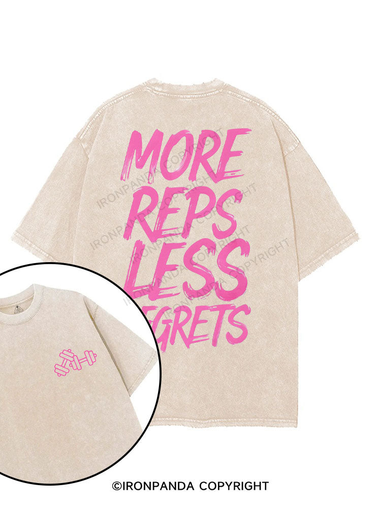 MORE REPS LESS REGRETS printed Gym Shirt
