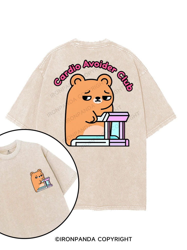 CARDIO AVOIDER CLUB printed Gym Shirt