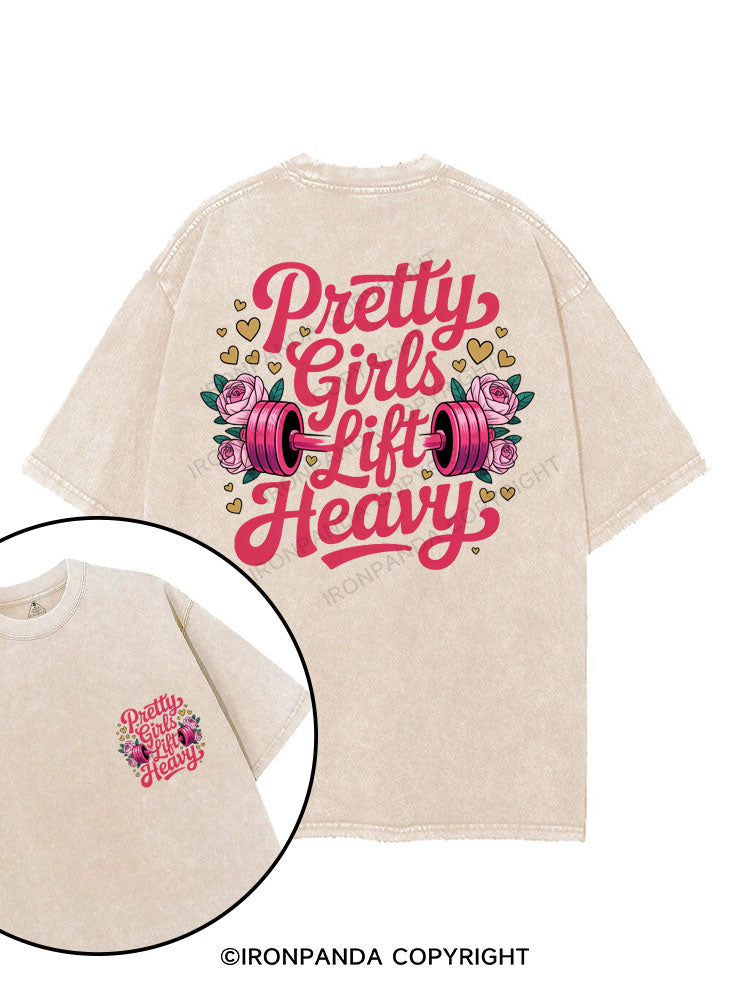 PRETTY GIRLS LIFT HEAVY printed Gym Shirt
