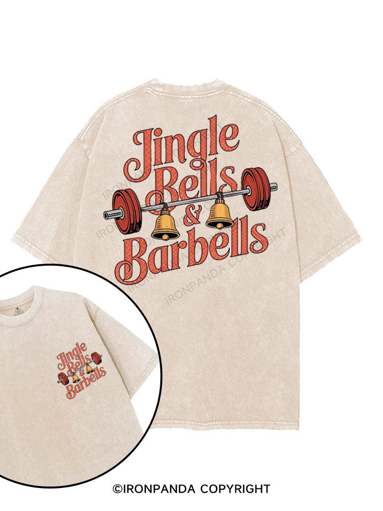 JINGLE BELLS & BARBELLS printed Gym Shirt