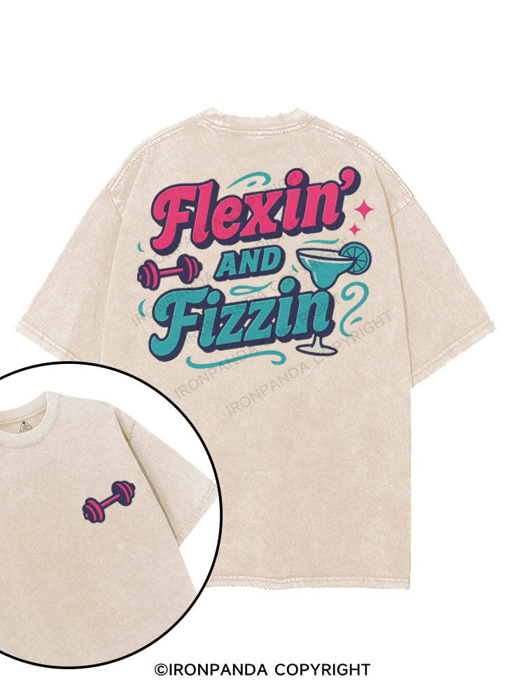 FLEXIN' AND FIZZIN printed Gym Shirt