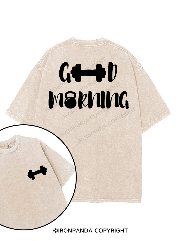GOOD MORNING printed Gym Shirt