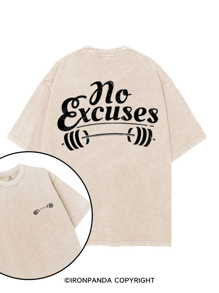 NO EXCUSES printed Gym Shirt