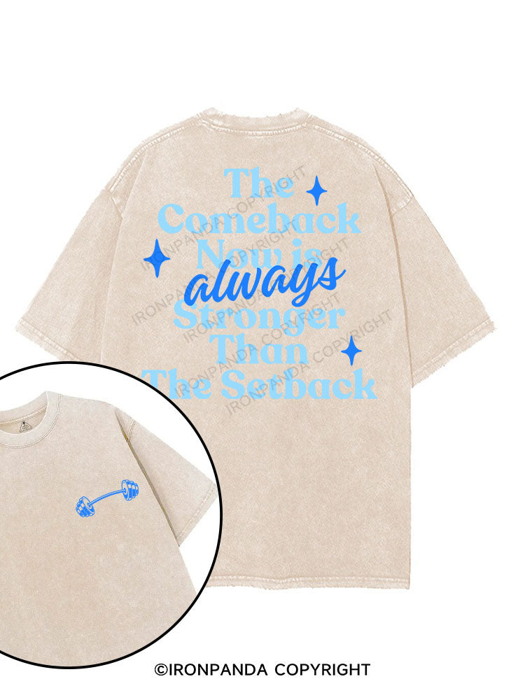 THE COMEBACK IS ALWAYS STRONGER THAN THE SETBACK printed Gym Shirt