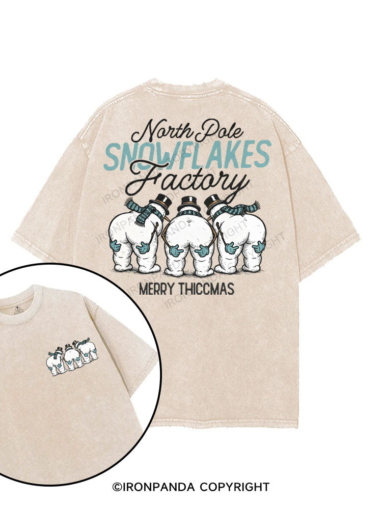 NORTH POLE SNOWFLAKES FACTORY MERRY THICCMAS printed Gym Shirt