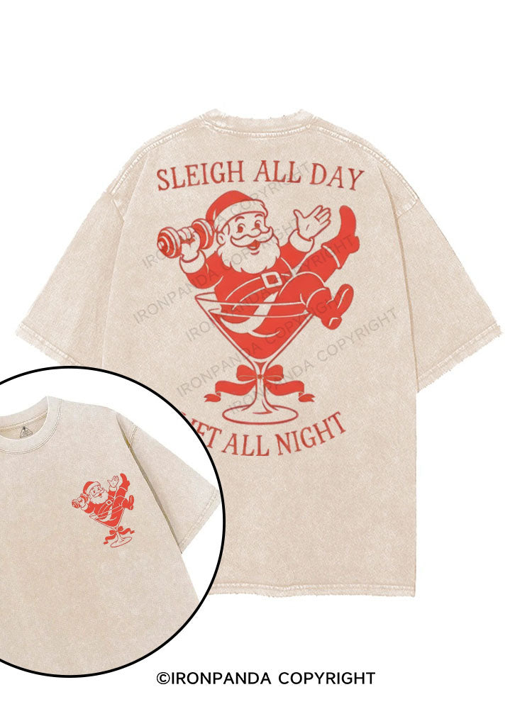 SLEIGH ALL DAY LIFT ALL NIGHT printed Gym Shirt