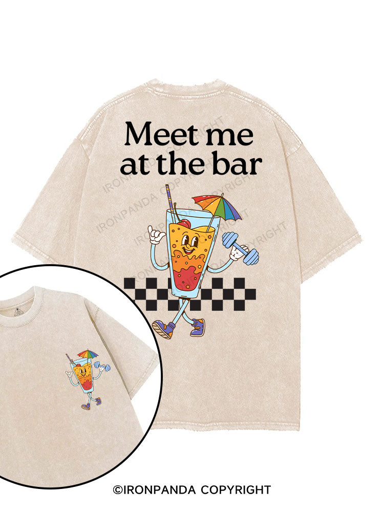 MEET ME AT THE BAR printed Gym Shirt