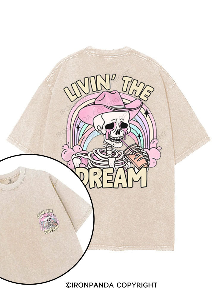 LIVIN' THE DREAM printed Gym Shirt
