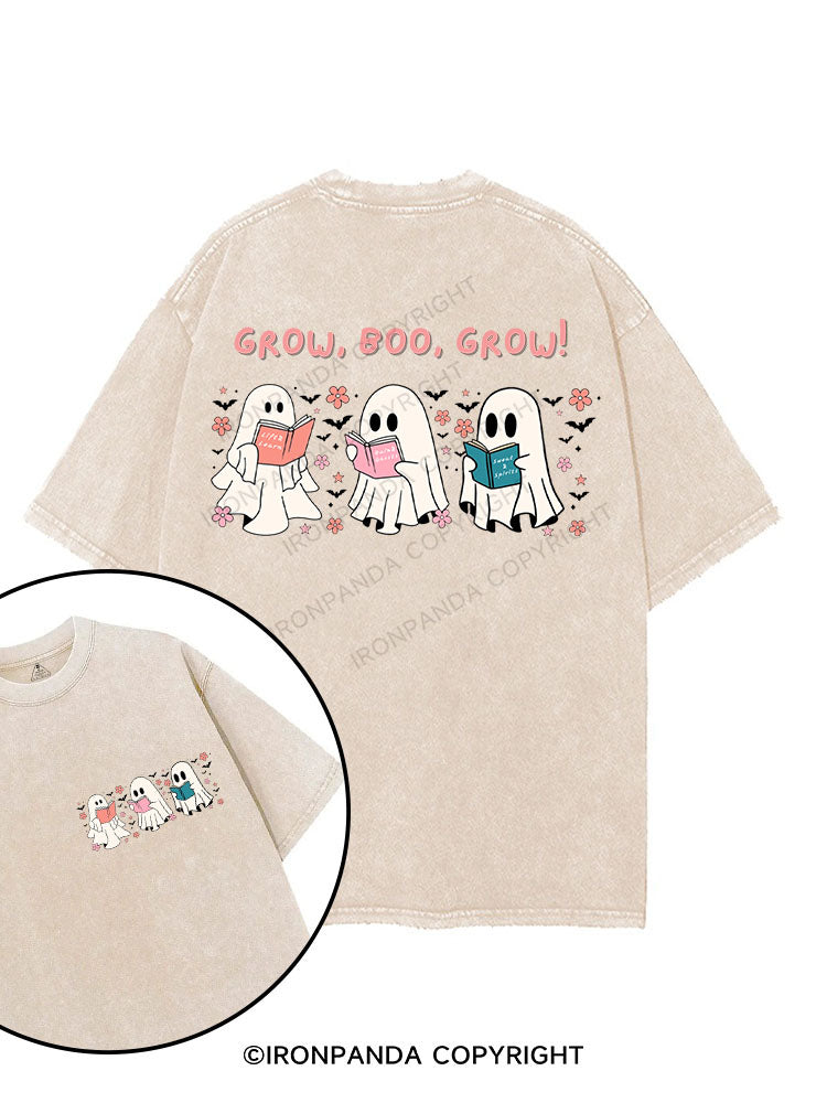 GROW, BOO, GROW! printed Gym Shirt