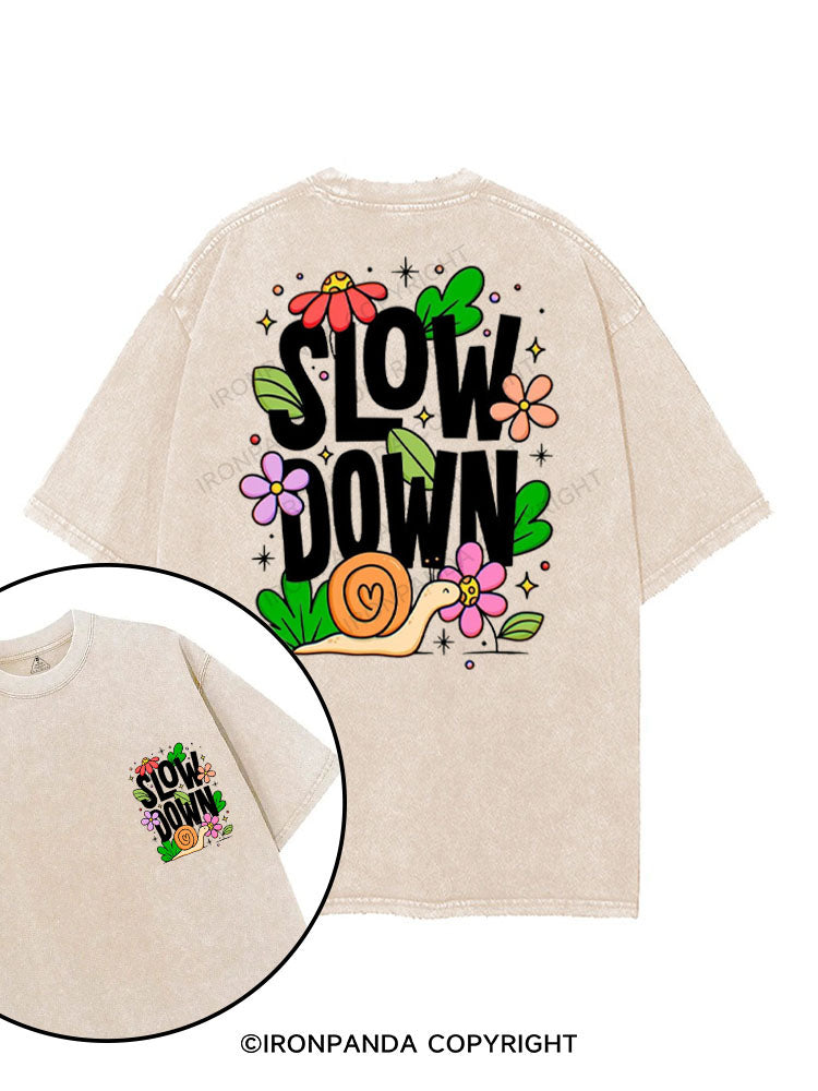 SLOW DOWN printed Gym Shirt