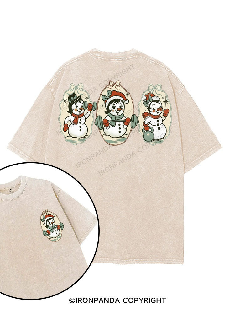 Festive Frosty Fitness printed Gym Shirt