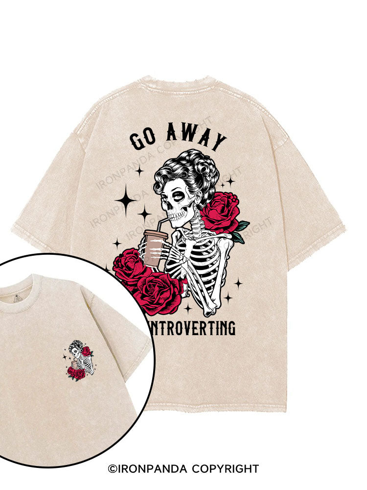 GO AWAY I'M INTROVERTING printed Gym Shirt