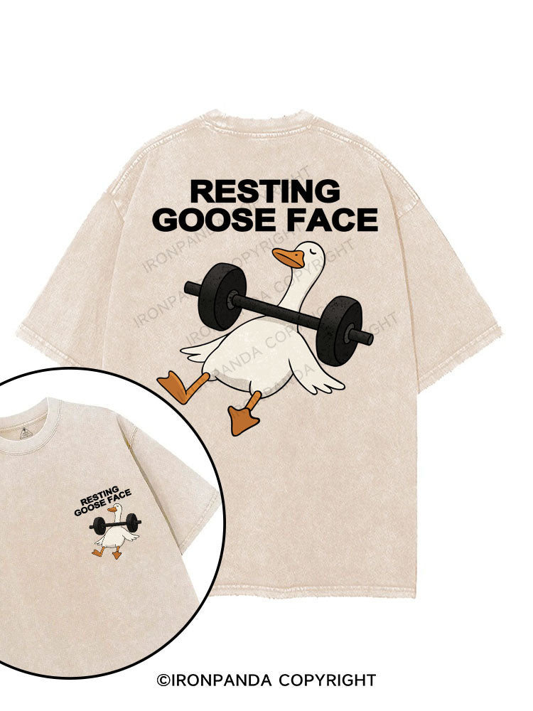 RESTING GOOSE FACE printed Gym Shirt