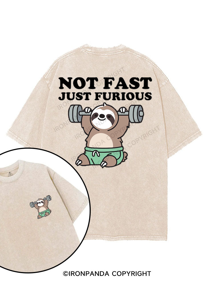 NOT FAST JUST FURIOUS printed Gym Shirt