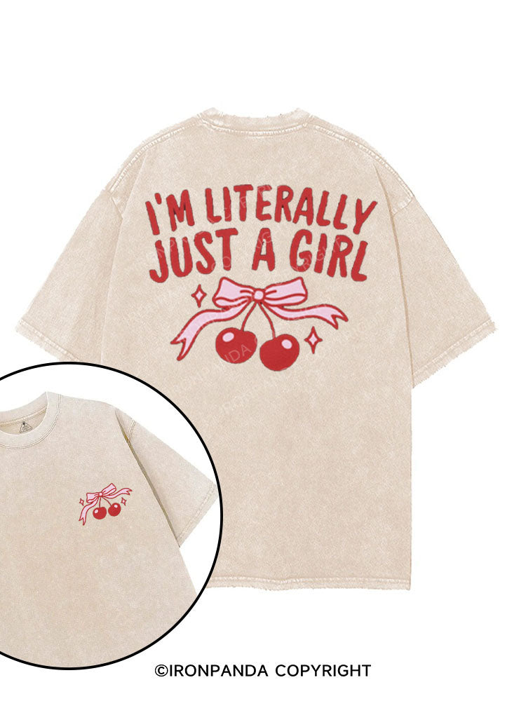 I'M LITERALLY JUST A GIRL printed Gym Shirt