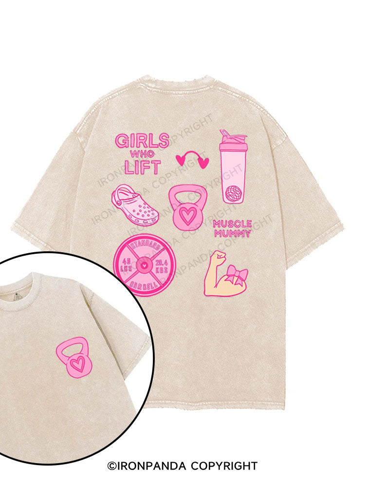 GIRLS WHO LIFT printed Gym Shirt