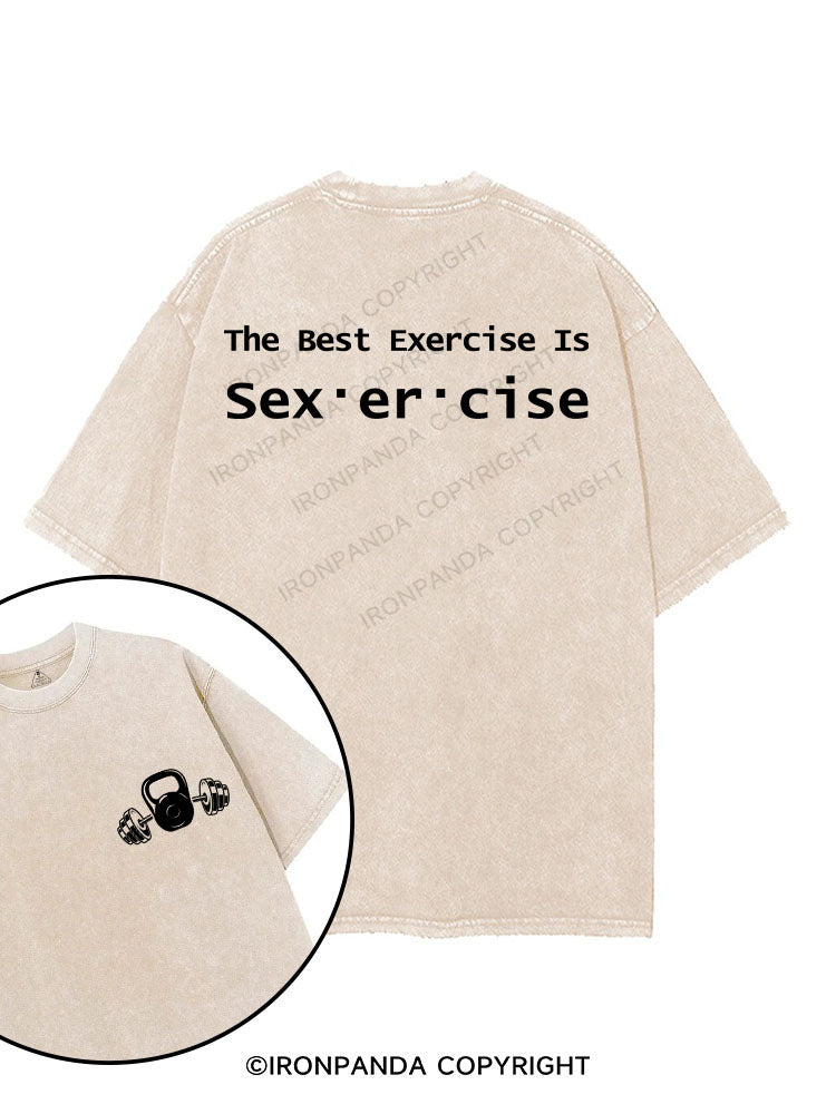 THE BEST EXERCISE IS SEX·ER·CISE printed Gym Shirt