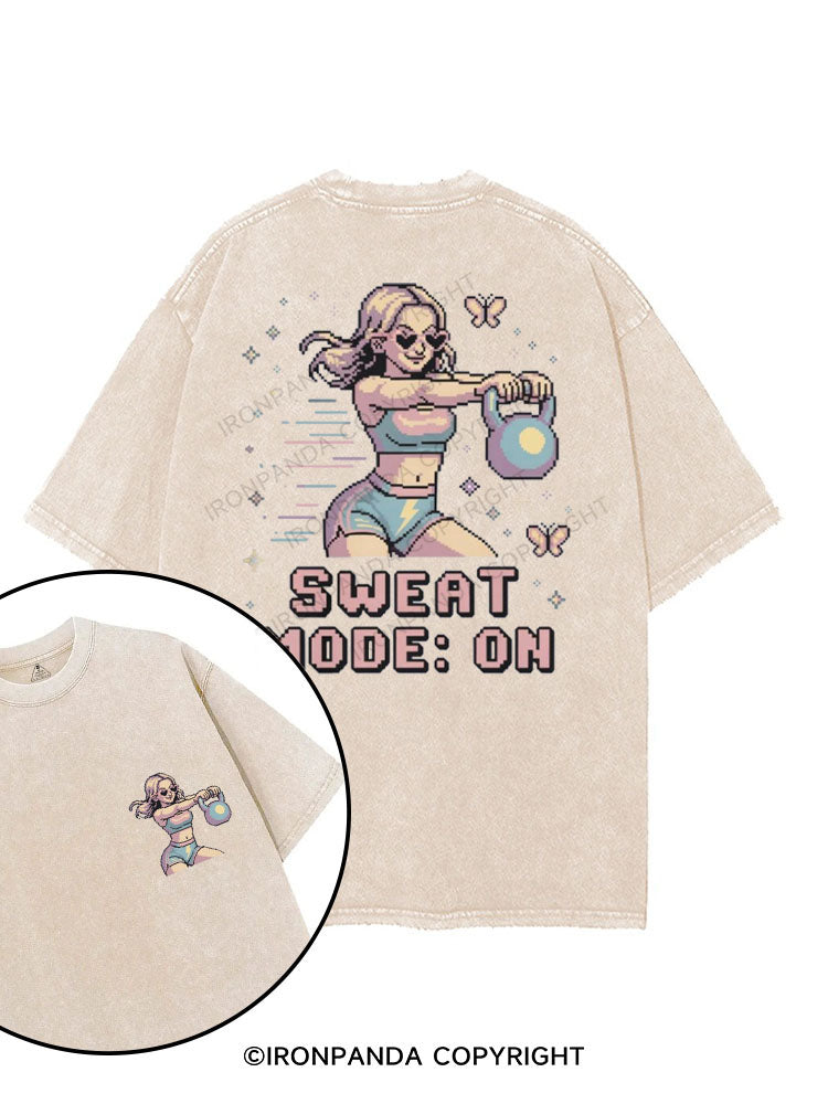 SWEAT MODE ON printed Gym Shirt