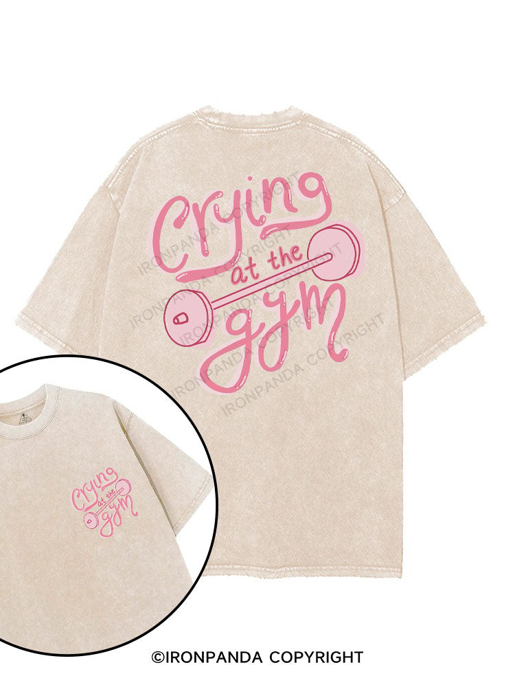 CRYING AT THE GYM printed Gym Shirt