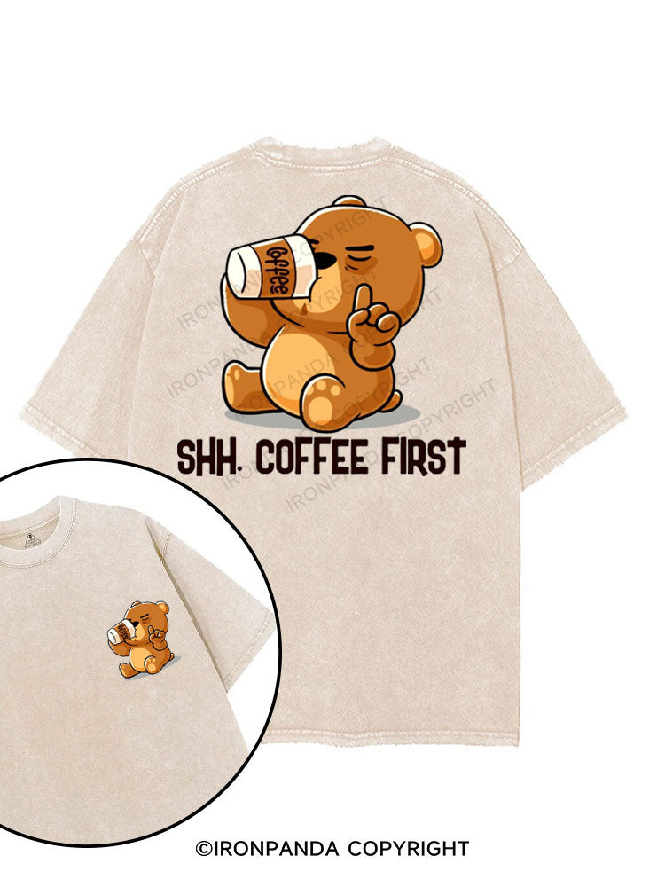 SHH COFFEE FIRST printed Gym Shirt